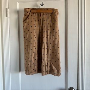 Salvatore ferragamo vintage fruit print silk pleated skirt sz M